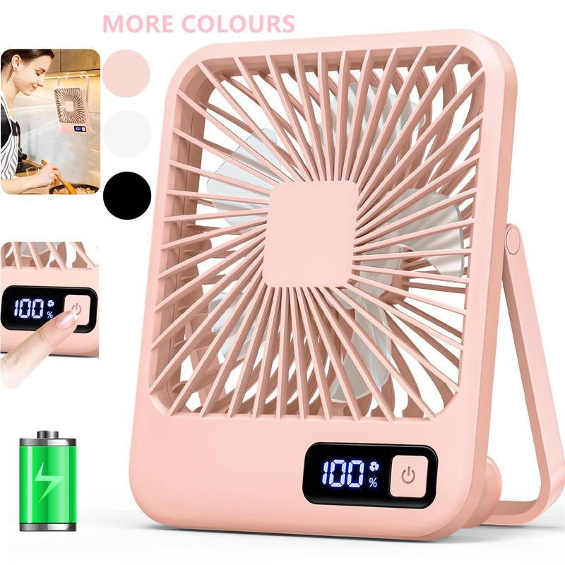 BUBPUP USB Rechargeable Desktop Fan, 180° Tilt Folding 5 Speeds Adjustable Fan, Portable Fan, Strong Wind Quiet Desk Fan for Home Office Desktop, Electric Multifunction Fan, Convenient Fan, Mother'S Day Gifts