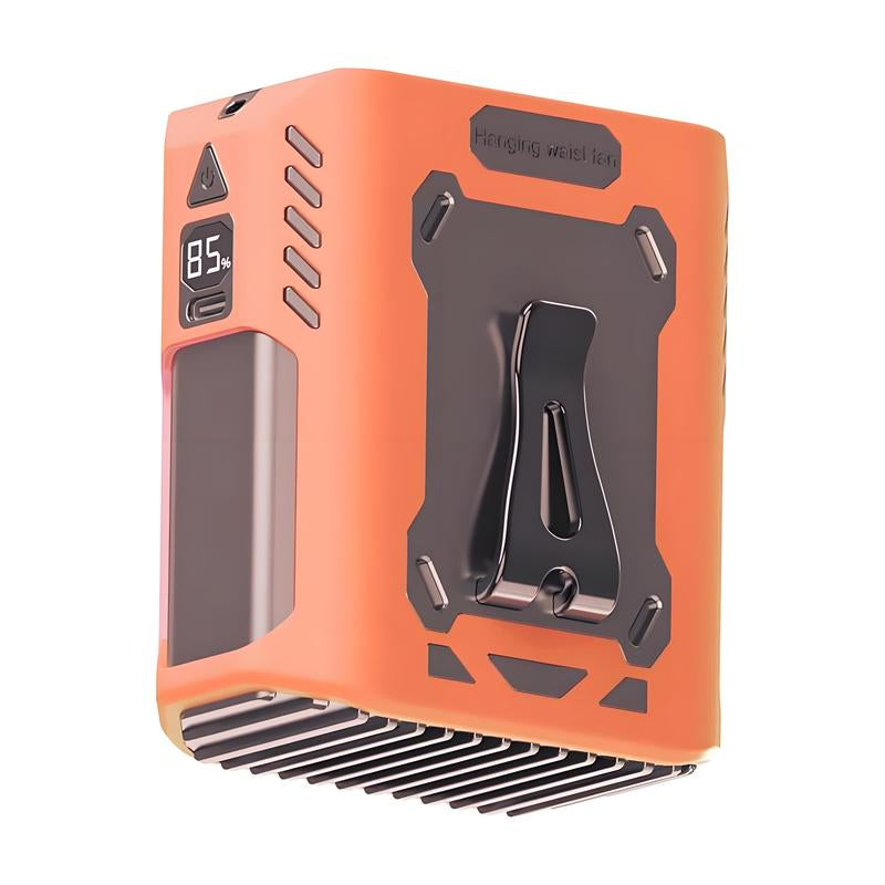 Portable Waist Fan Clip 5-Speed Personal Cooling Fan 10000Mah Rechargeable up to 24 Hours Wearable Belt & Neck with LED Light Portable..Charger Flashlight