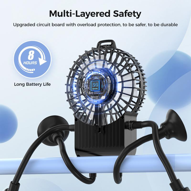 Robot Portable Handheld Creative Fan - Ultra-High Degree of Freedom Mini Fan, Battery Life of 7-8 Hours, USB Charging, Suitable for Travel and Outdoor Activities, to Accompany Summer