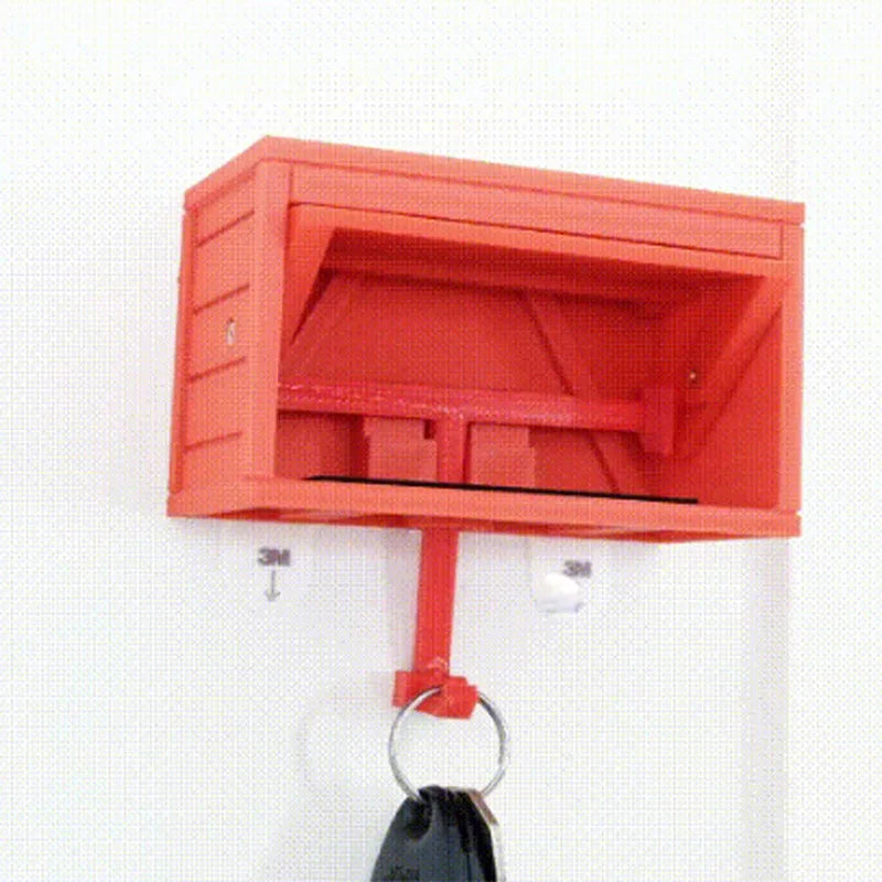 Car Garage Key Holder with Opening Door Wall Hanging Key Holder, Fun 3D Printed Key Organizer, Easy Installation Wall Decoration