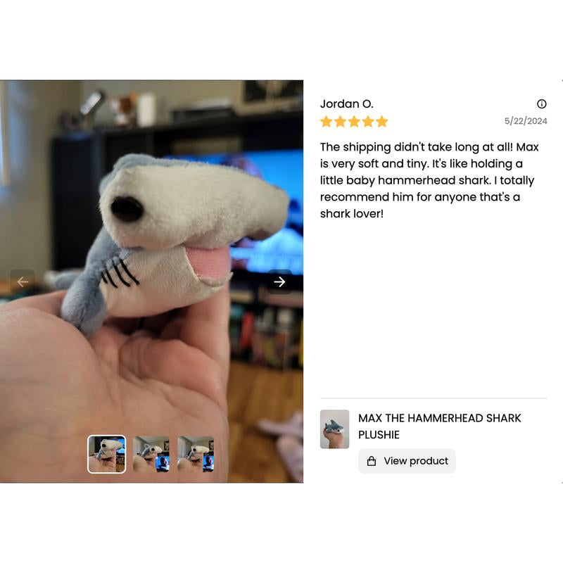 Max the Hammer Shark Plushie by the Royal Wreaths