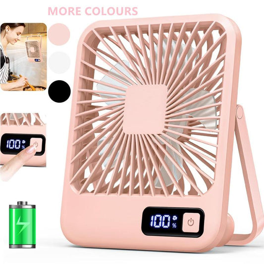 BUBPUP USB Rechargeable Desktop Fan, 180° Tilt Folding 5 Speeds Adjustable Fan, Portable Fan, Strong Wind Quiet Desk Fan for Home Office Desktop, Electric Multifunction Fan, Convenient Fan, Mother'S Day Gifts