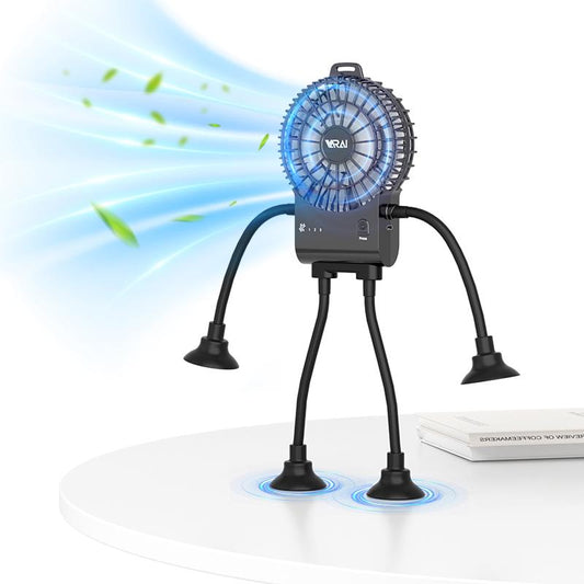 Robot Portable Handheld Creative Fan - Ultra-High Degree of Freedom Mini Fan, Battery Life of 7-8 Hours, USB Charging, Suitable for Travel and Outdoor Activities, to Accompany Summer