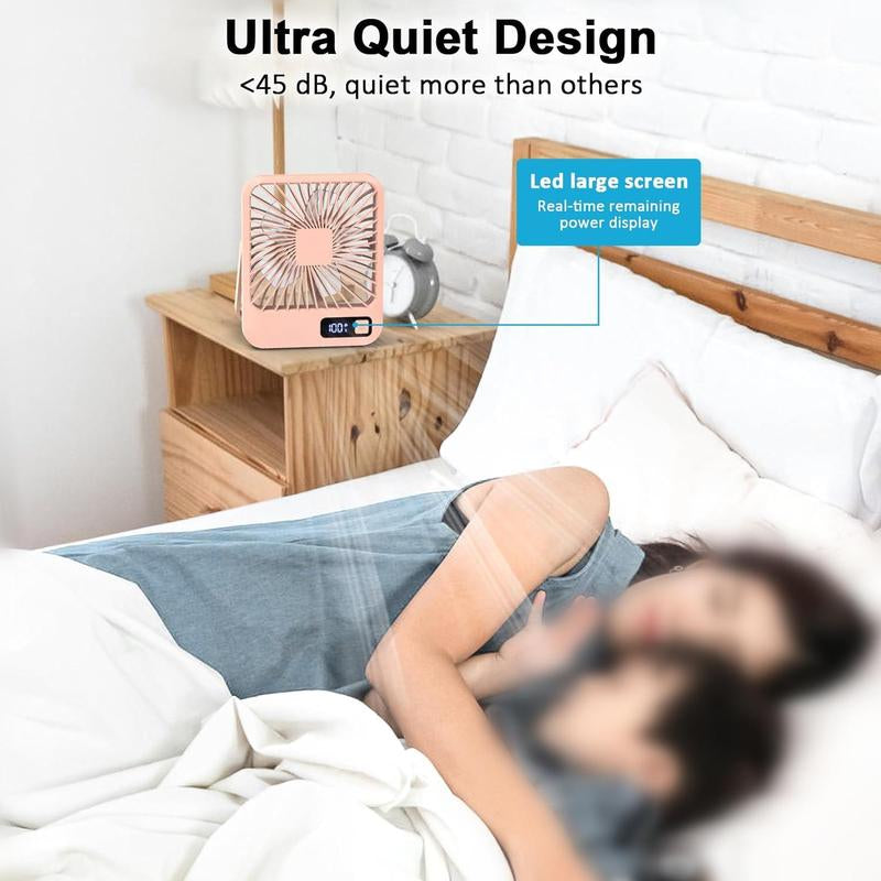 BUBPUP USB Rechargeable Desktop Fan, 180° Tilt Folding 5 Speeds Adjustable Fan, Portable Fan, Strong Wind Quiet Desk Fan for Home Office Desktop, Electric Multifunction Fan, Convenient Fan, Mother'S Day Gifts